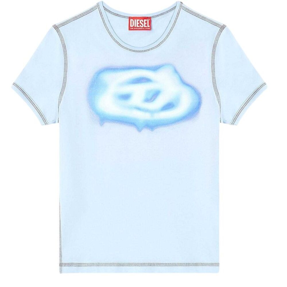 Diesel Womens/Ladies Glow Logo T-Shirt / Blue